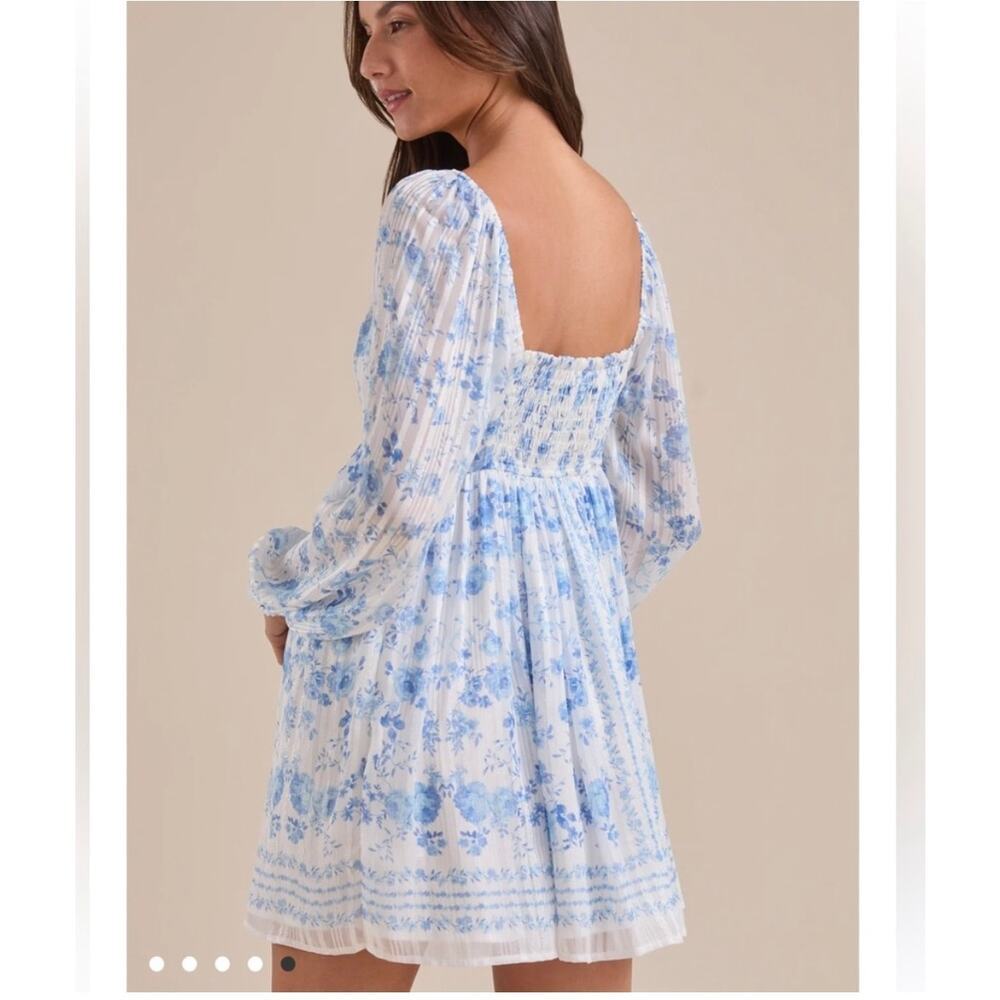 NWT Altar'd State Blue + White Alyssa Mini Dress Size Small - Picture 3 of 6